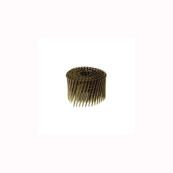 Collated Brad Nail, 3-1/4 in L, 11 ga, Bright, Round Head, 15 Degrees, 2500 PK